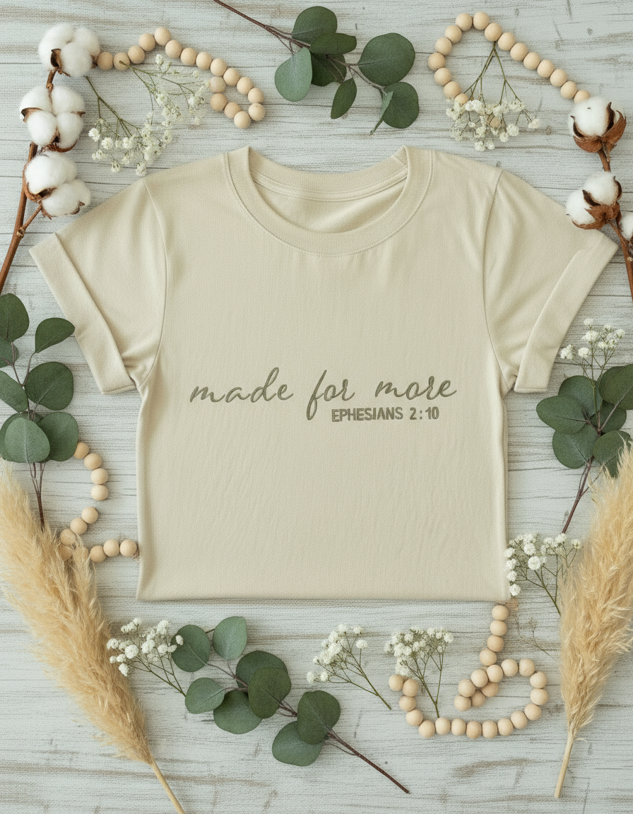 Made For More Ephesians 2:10 Embroidered T - Shirt