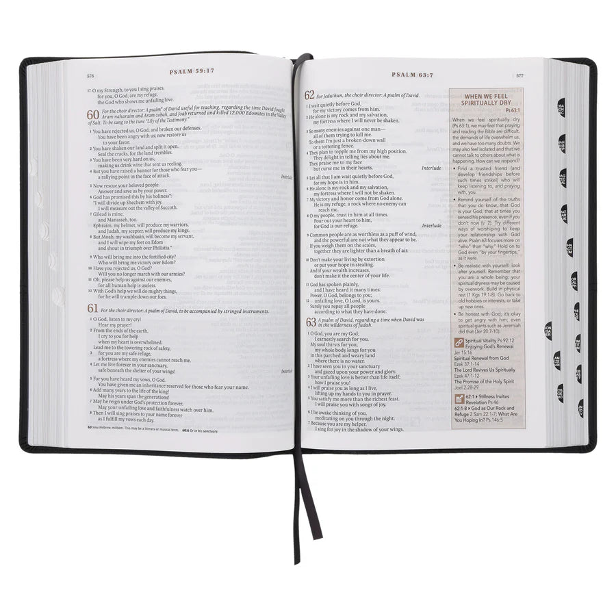 NLT Black Faux Leather Spiritual Growth Bible