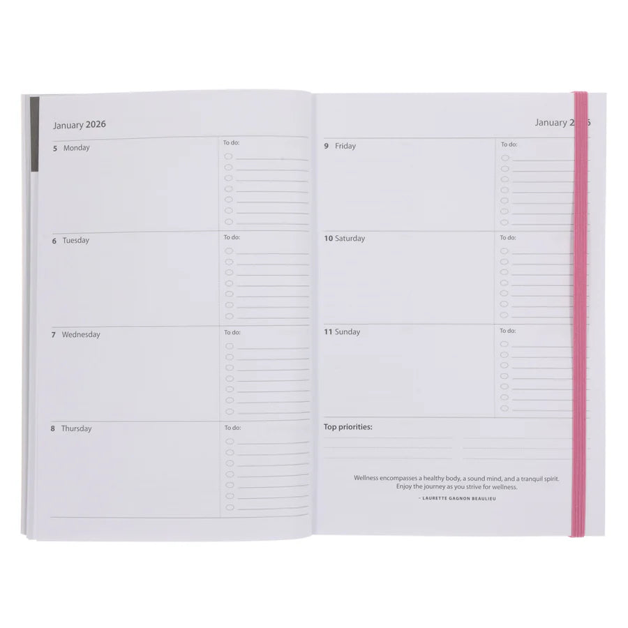 2026 A5 Diary - Daily Planner - Floral - Paperback