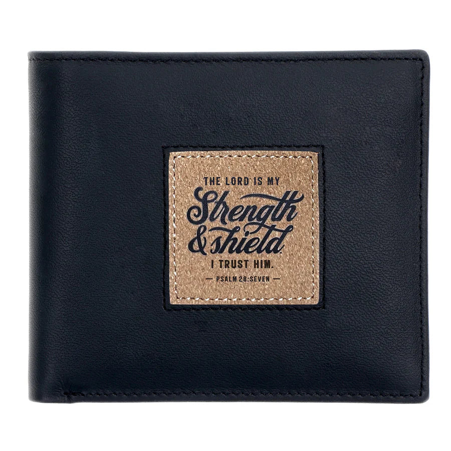 The Lord Is My Strength and Shield I Trust Him Genuine Leather Wallet