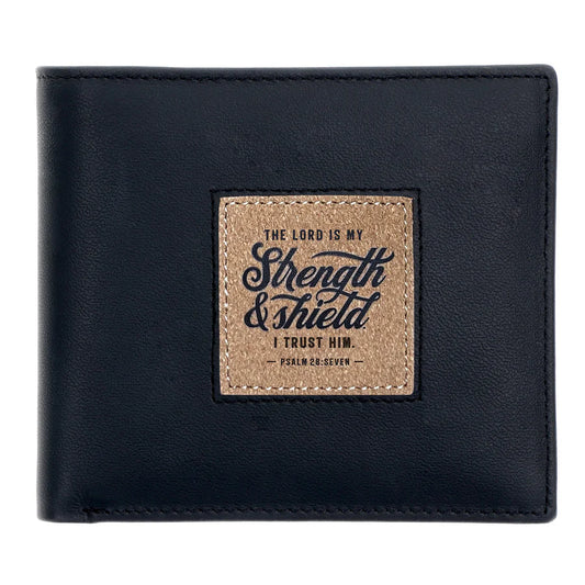The Lord Is My Strength and Shield I Trust Him Genuine Leather Wallet