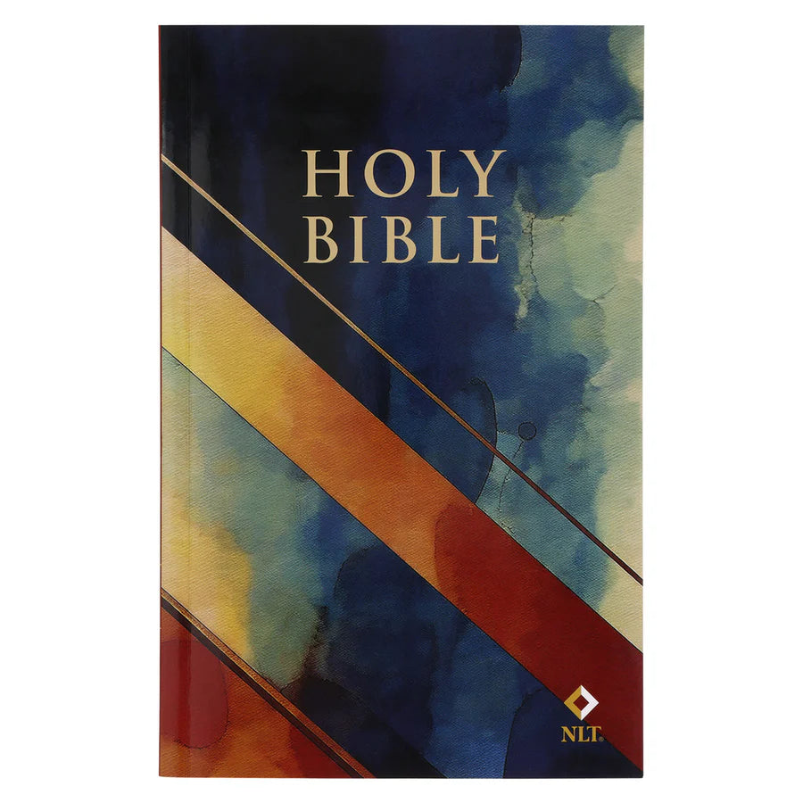 NLT Blue and Orange Watercolor Paperback Outreach Bible