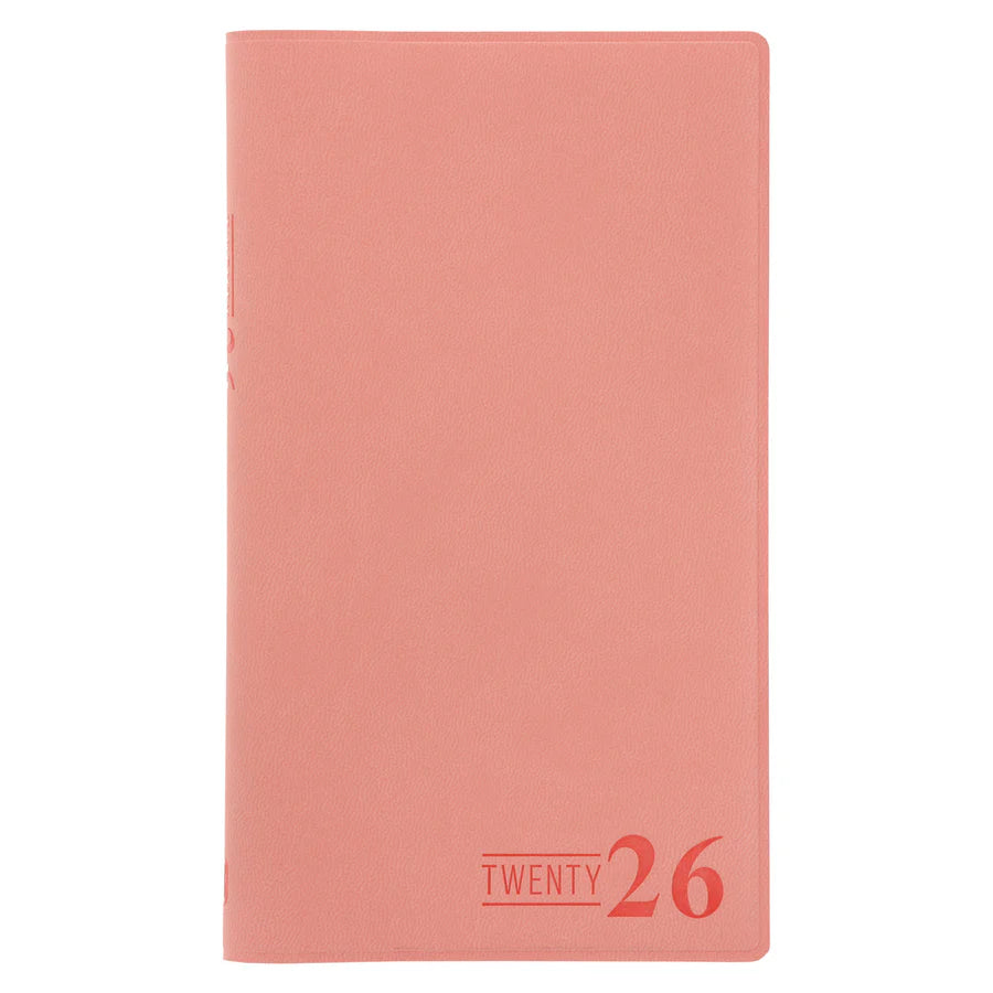 2026 Diary - 18-Month Planner and Notebook - Coral - Imitation Leather