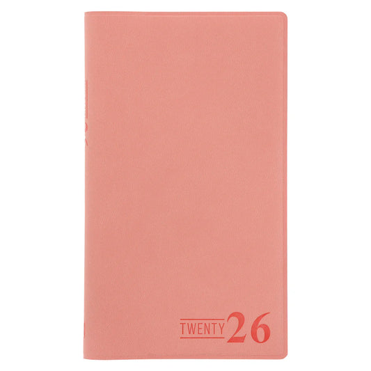 2026 Diary - 18-Month Planner and Notebook - Coral - Imitation Leather