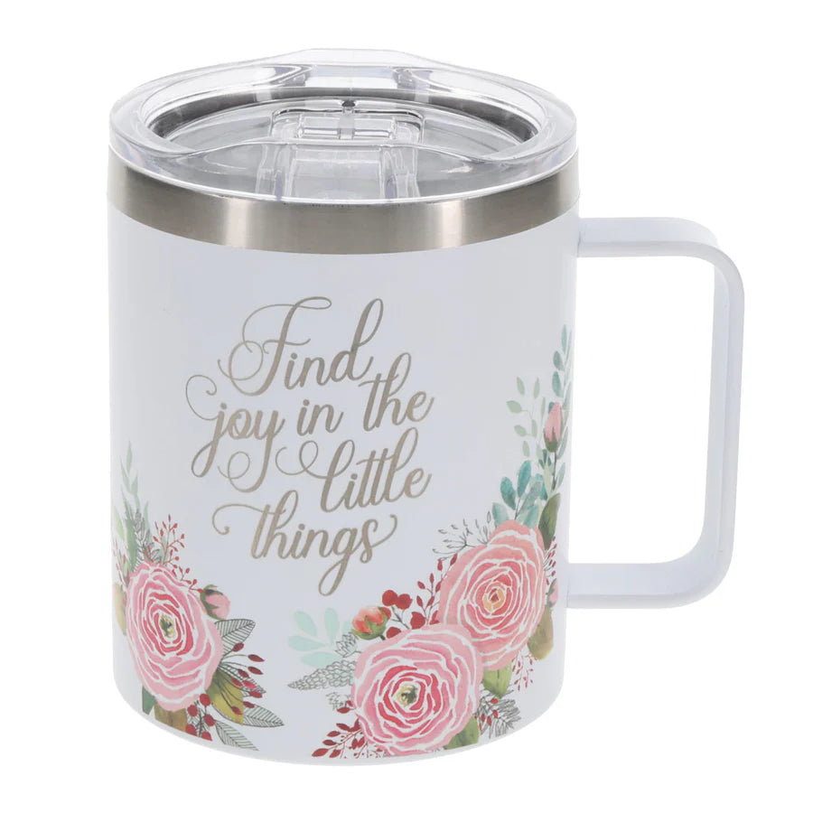 Find Joy in the Little Things Stainless Steel Camp Style Mug