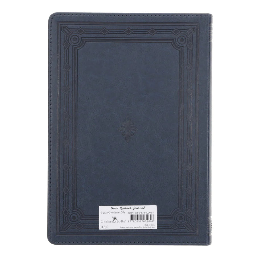 Be Strong in the Lord Navy Faux Leather Journal