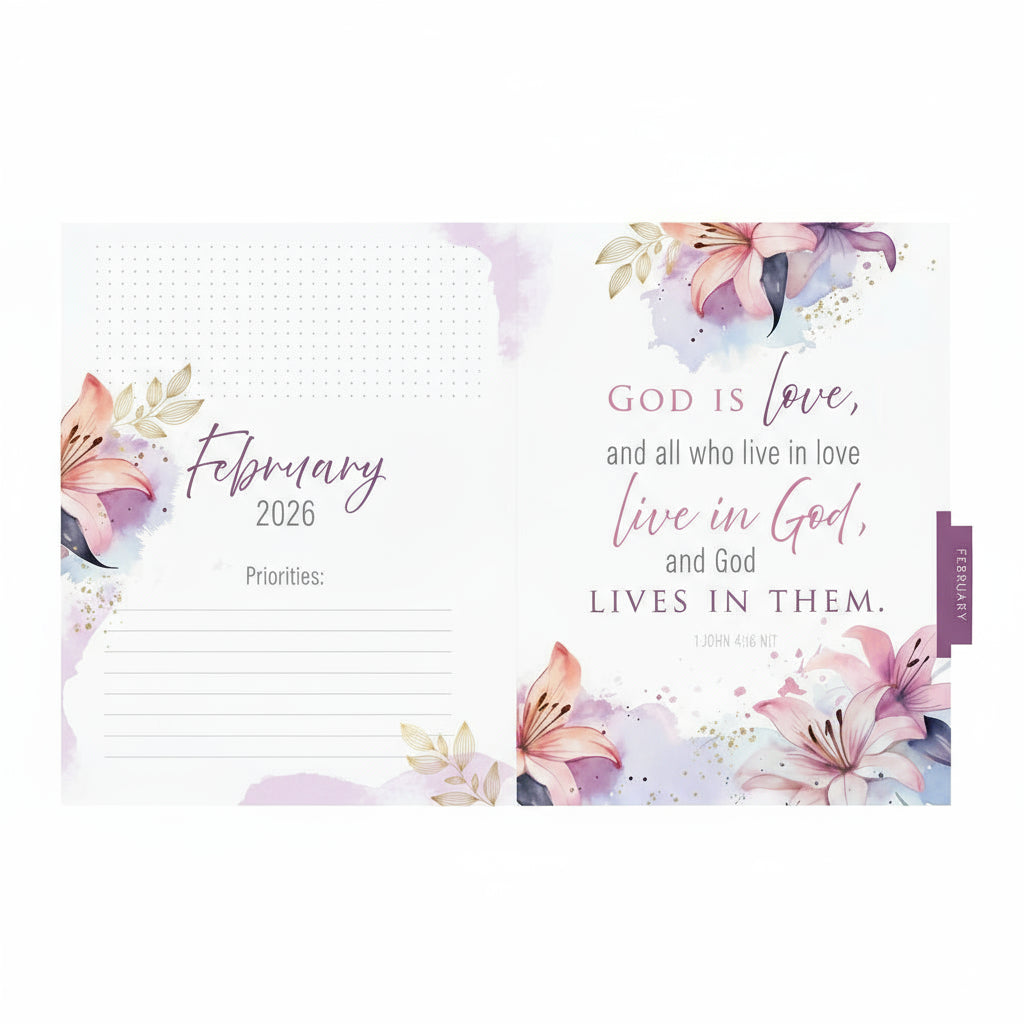2026 Diary - 18-Month Planner for Women - He Restores My Soul - Wirebound