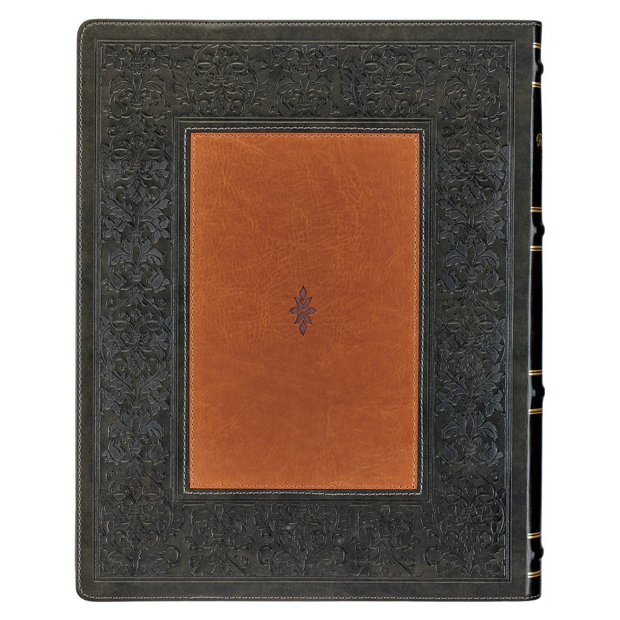 NLT Dark Olive And Brown Faux Leather Flexcover The Family Heritage Bible