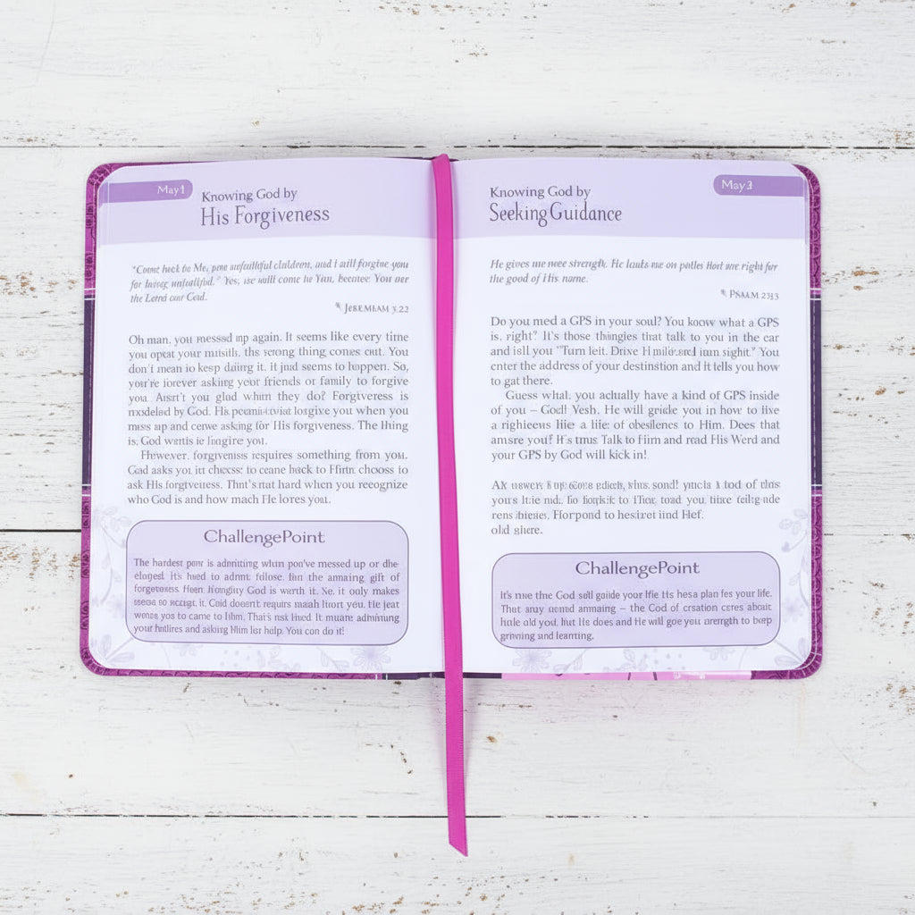 365 Days To Knowing God For Girls Faux Leather