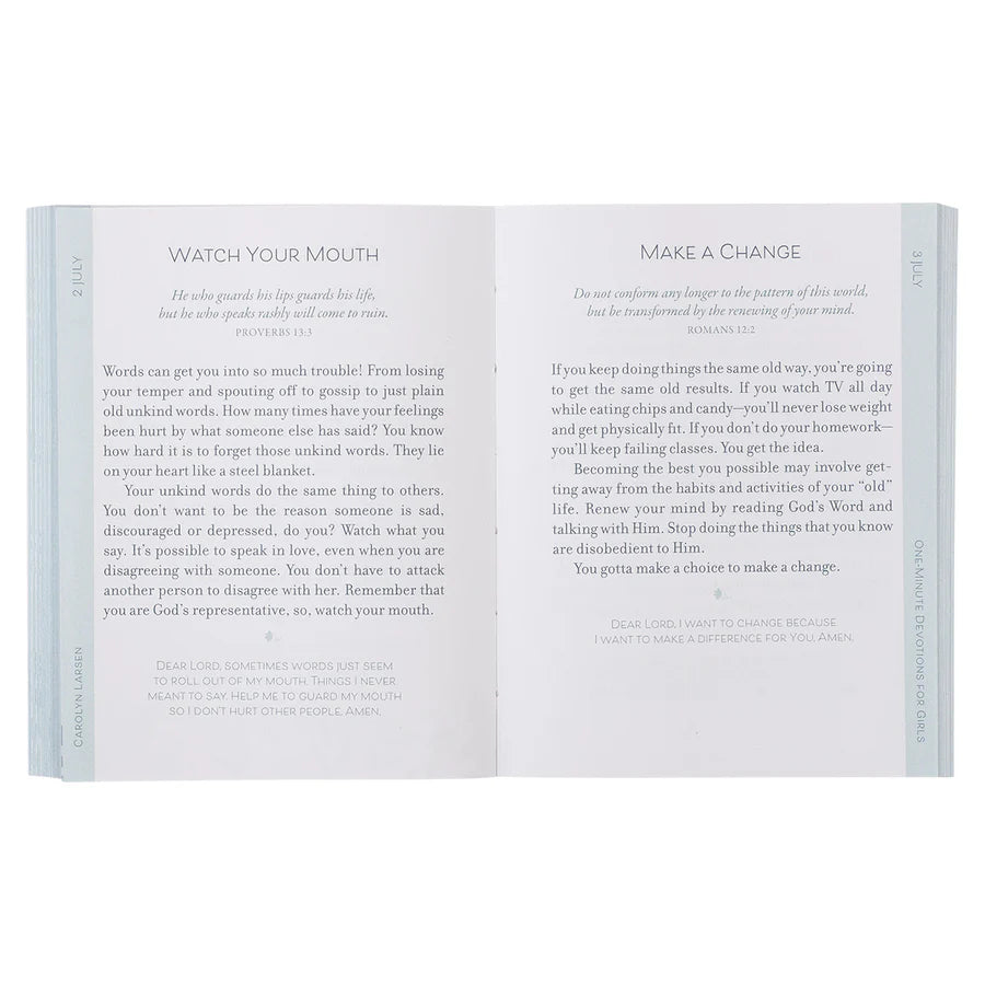 One-Minute Devotions For Girls (Paperback)