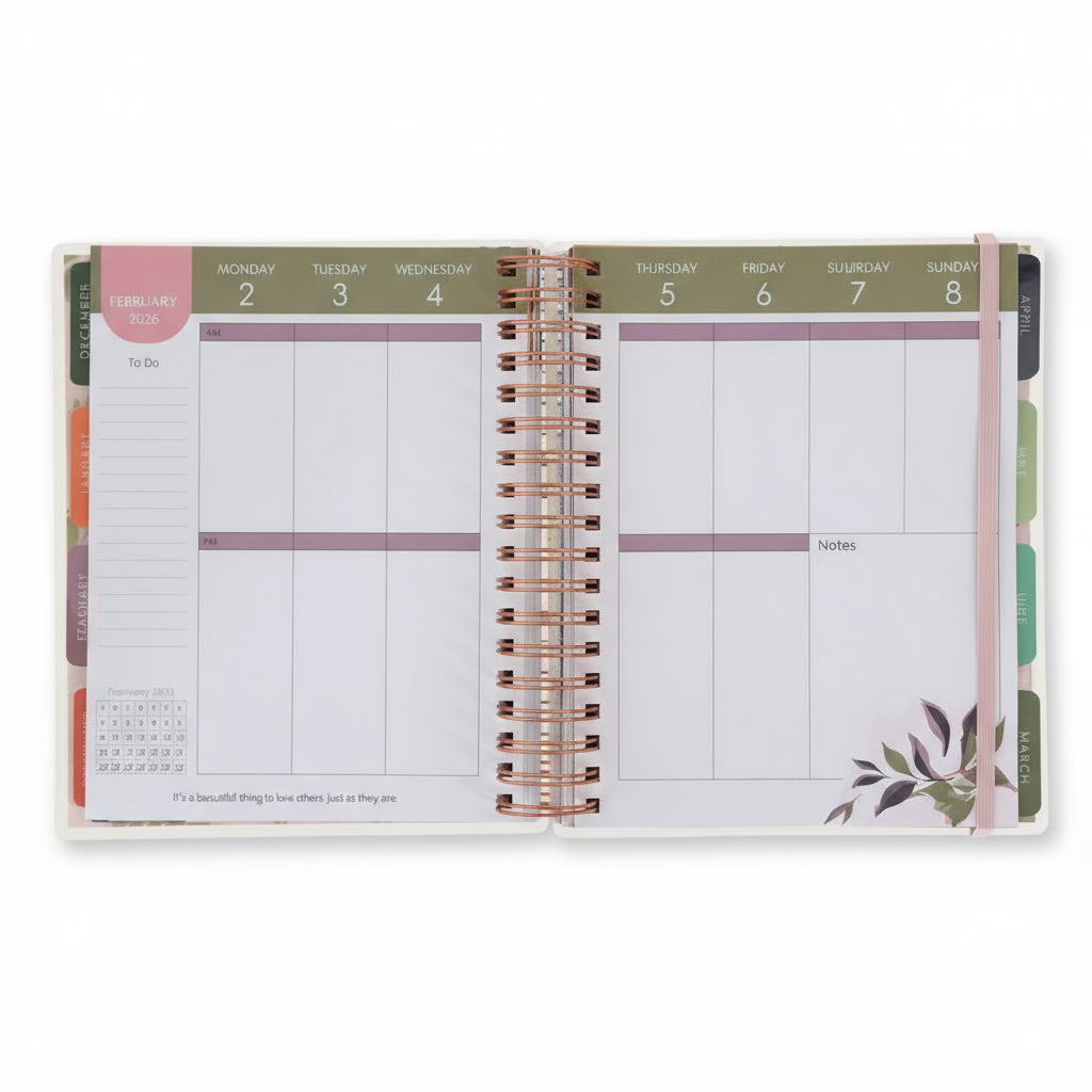 2026 Diary - 18-Month Planner for Women - Thankful Grateful Blessed - Wirebound