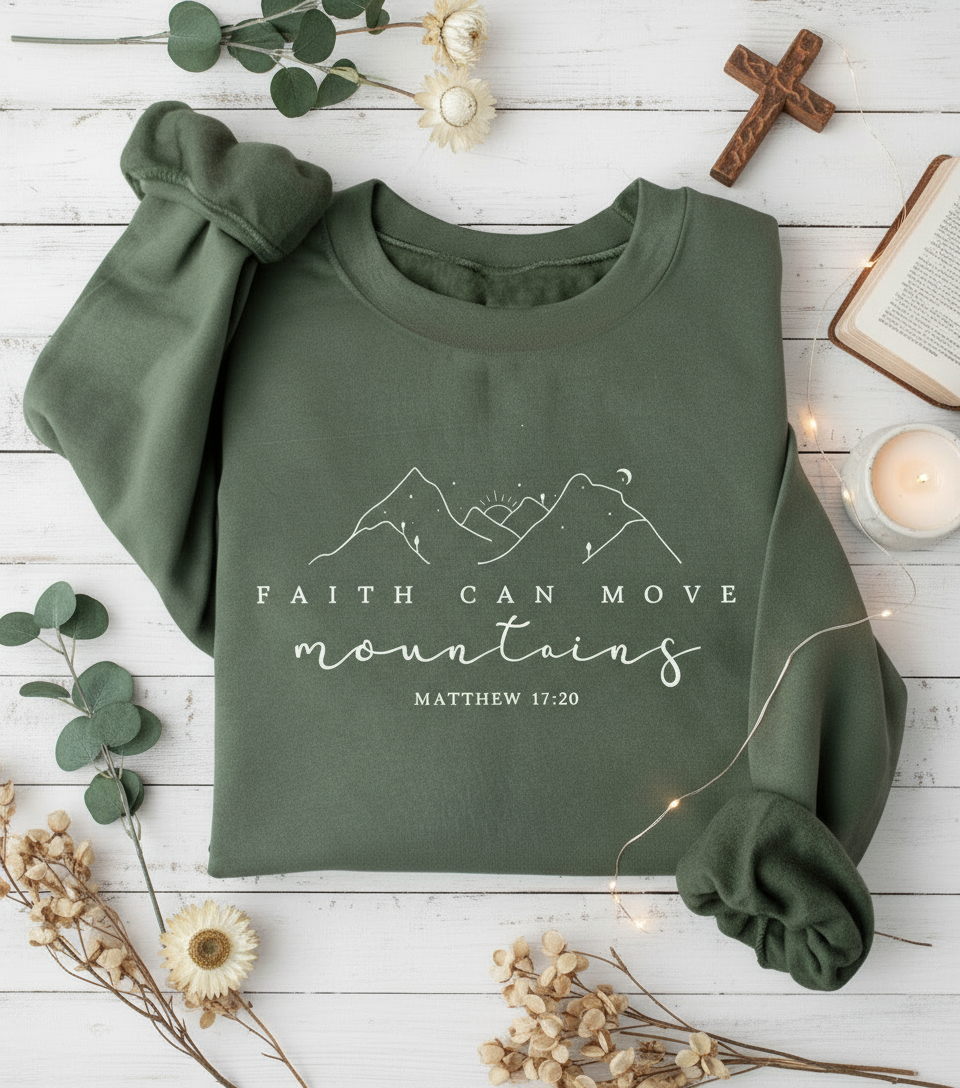 Faith Can Move Mountains Matthew 17:20 Sweater