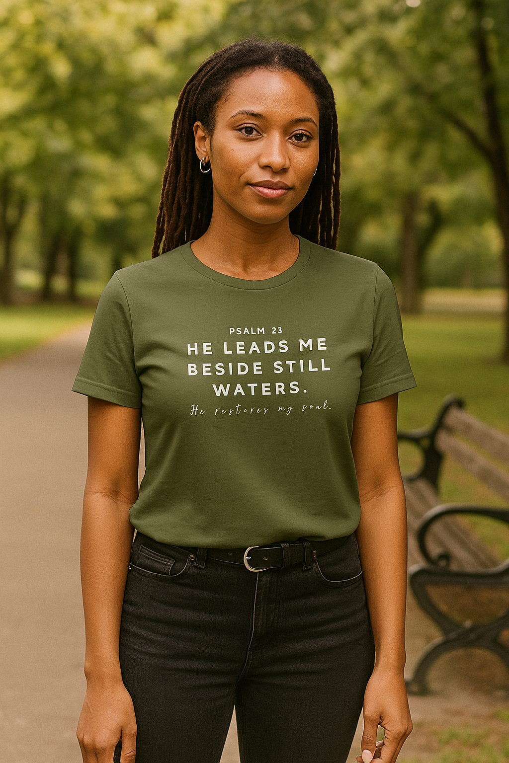 Psalm 23 He Leads Me Beside Still Waters. He Restores my soul T - Shirt