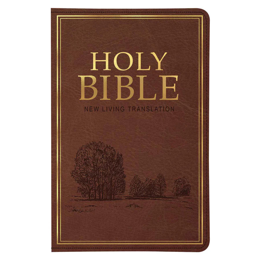 NLT Brown Faux Leather Standard Bible Thumb Indexed