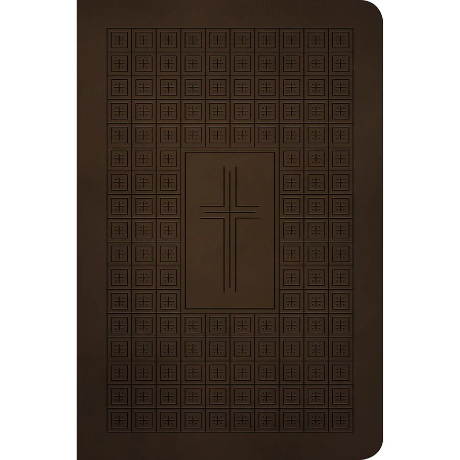 NLT Filament Premium Value Thinline Bible, Dark Brown Cross (Imitation Leather)
