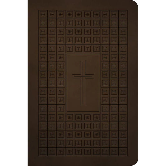 NLT Filament Premium Value Thinline Bible, Dark Brown Cross (Imitation Leather)