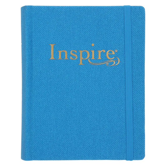 NLT Blue Faux Leather Hardcover Inspire Bible
