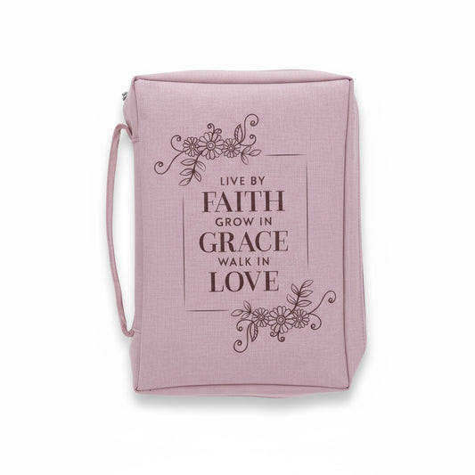Live by Faith Grow in Grace Walk in Love Polyester Bible Bag