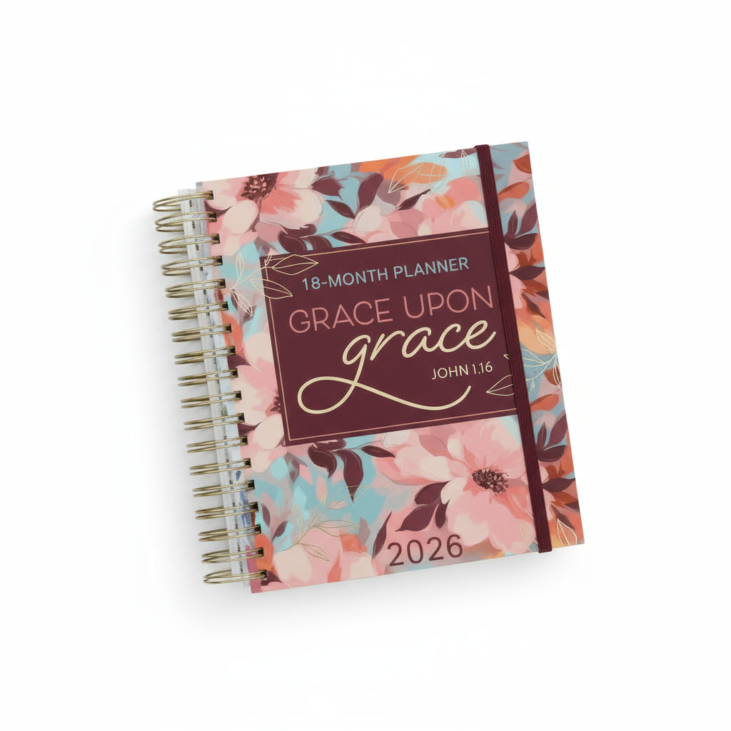 2026 Diary - 18-Month Planner for Women - Grace upon Grace - Wirebound