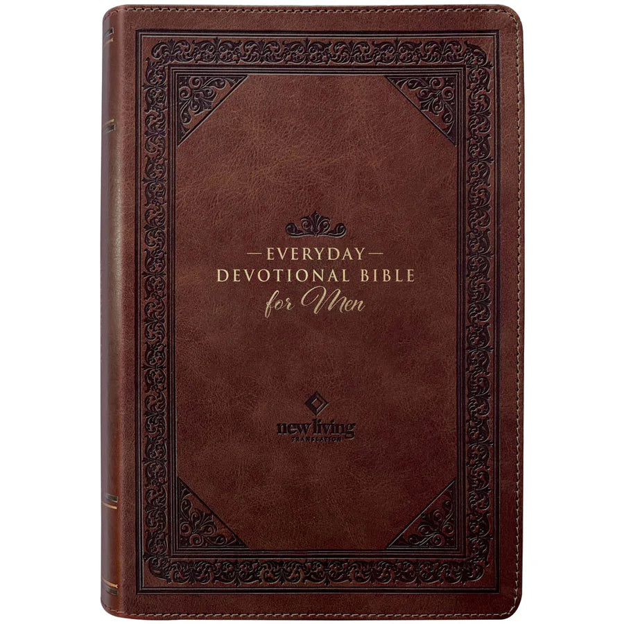 NLT Brown Flexcover Faux Leather Everyday Devotional Bible for Men