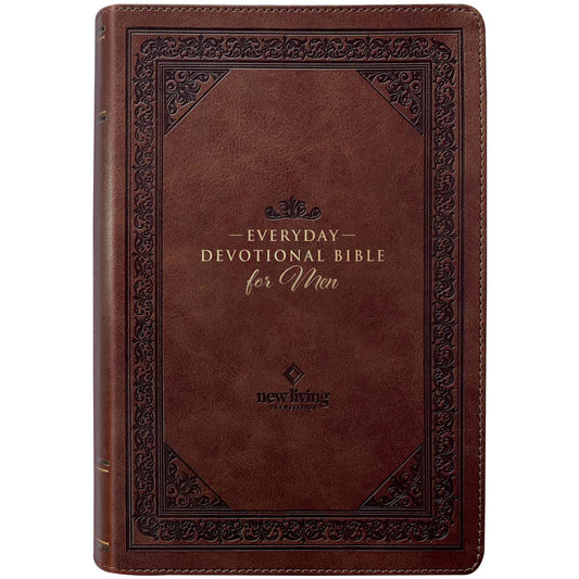 NLT Brown Flexcover Faux Leather Everyday Devotional Bible for Men