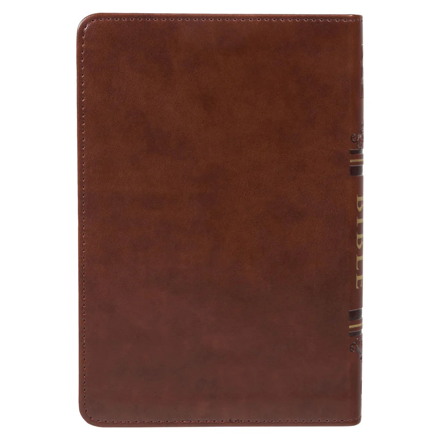 NLT Brown Faux Leather Flexcover Compact Bible