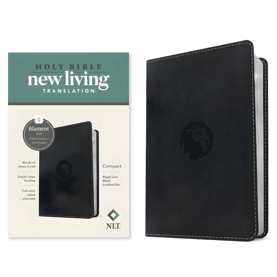 NLT Black Imitation Leather Filament Compact Bible
