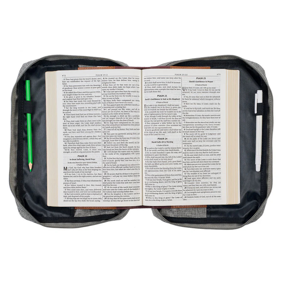 Strong & Courageous Joshua 1:9 Gray (Poly-Canvas Bible Bag)