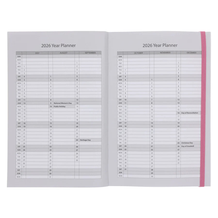 2026 A5 Diary - Daily Planner - Floral - Paperback