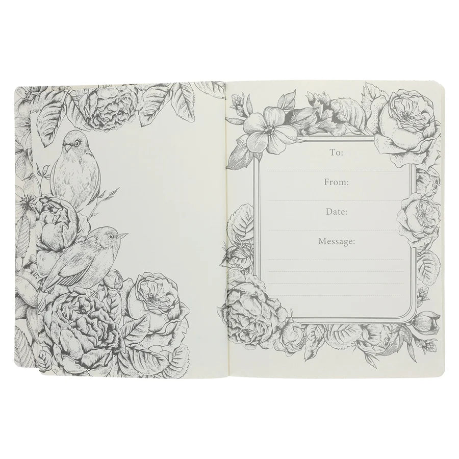 NLT Cream Floral Paperback Inspire Filament-Enabled Bible