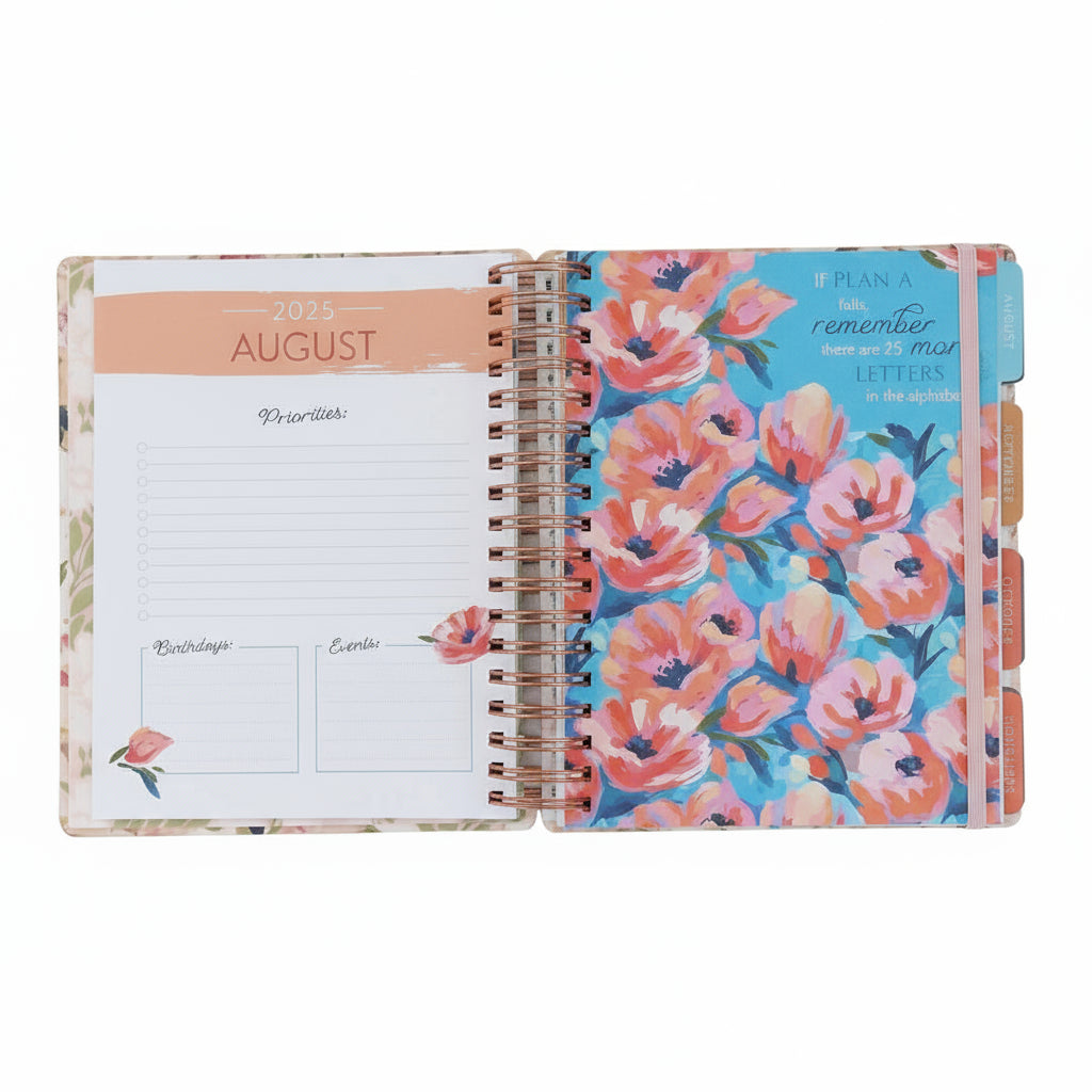 2026 Diary - 18-Month Planner for Women - Thankful Grateful Blessed - Wirebound