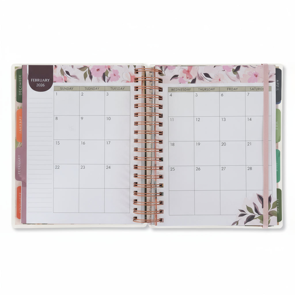 2026 Diary - 18-Month Planner for Women - Thankful Grateful Blessed - Wirebound