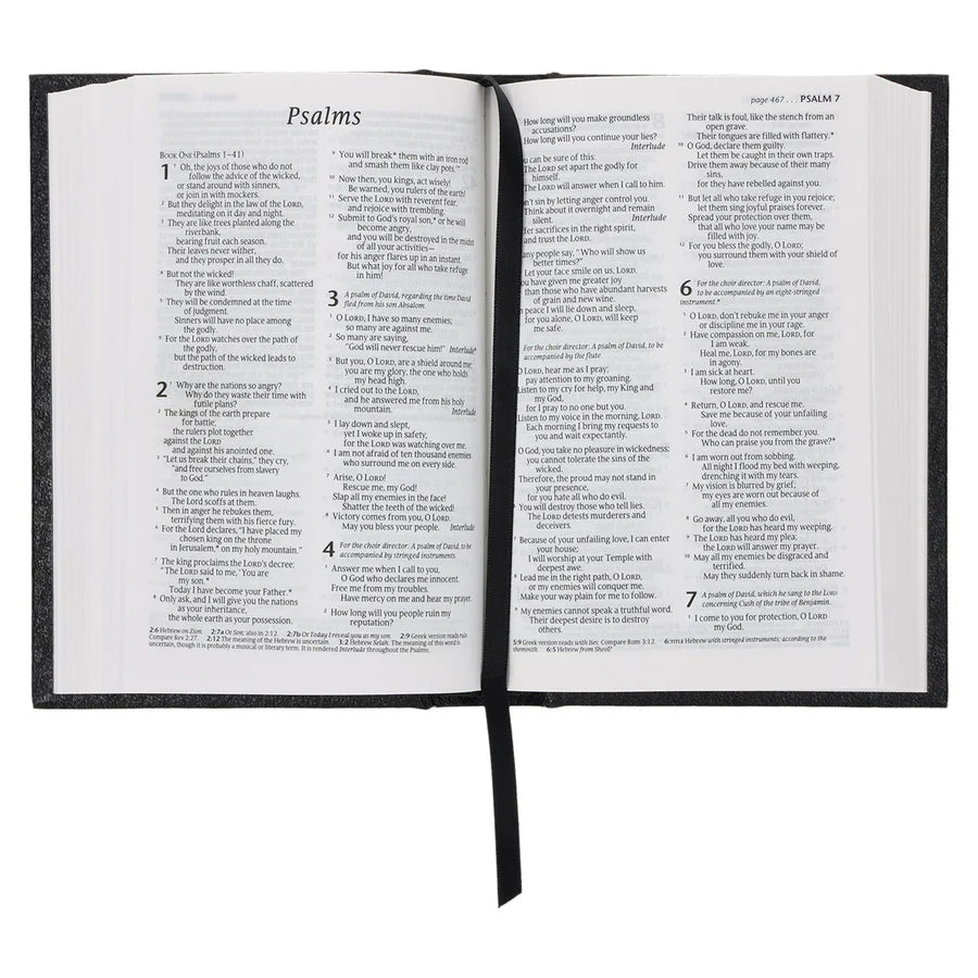 NLT Compact Bible Black Hardcover